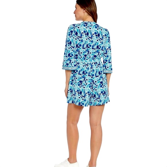 London Times Romper - Size 10 - Blue & White - NWT - Picture 7 of 7